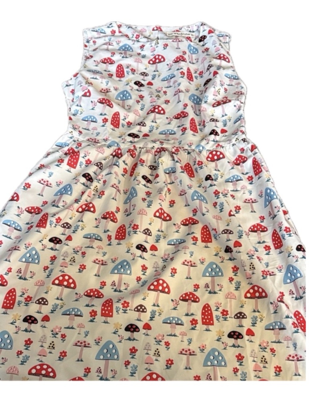SM Wardrobe Whimsical Mushroom Print Sleeveless Dress, Size S